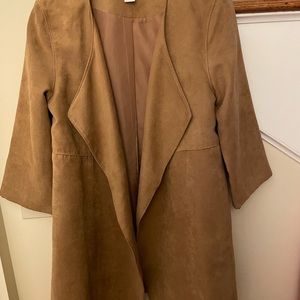 Faux suede drape front topper Sz 6